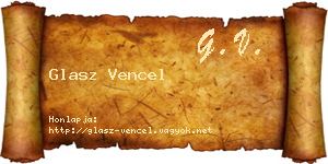 Glasz Vencel névjegykártya